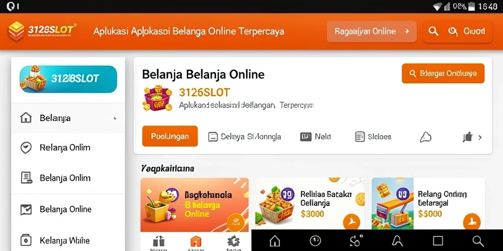 Tampilan antarmuka pengguna aplikasi 3126SLOT untuk belanja online.