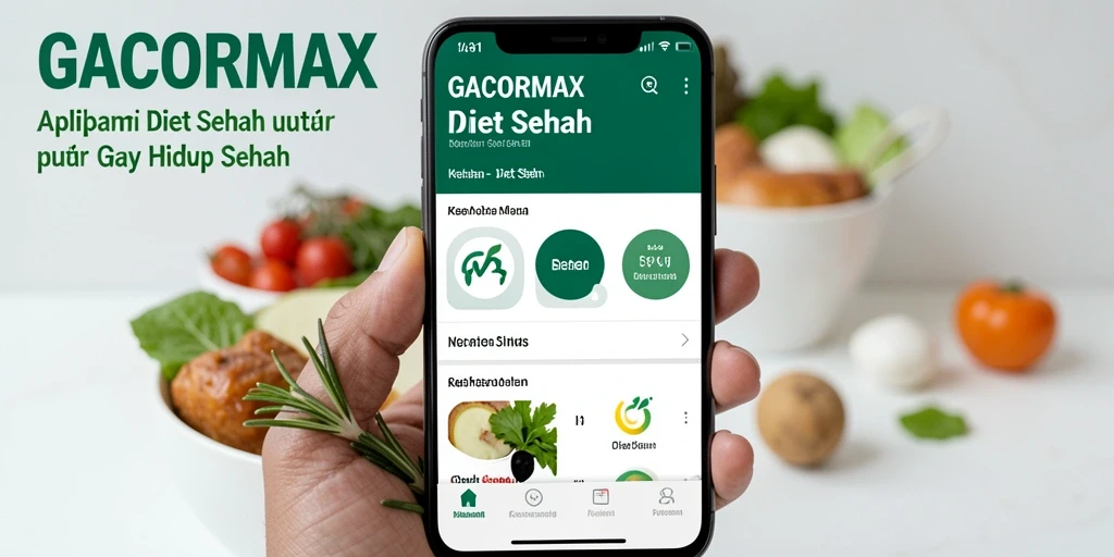 Tampilan antarmuka GACORMAX untuk diet sehat yang intuitif dan mudah digunakan.