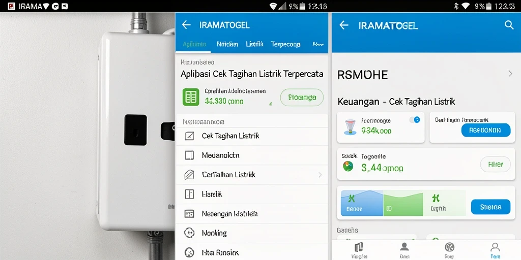 Antarmuka aplikasi IRAMATOGEL untuk cek tagihan listrik yang user-friendly.