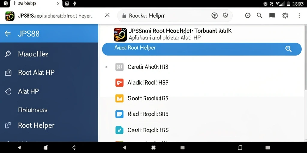 Antarmuka JPS88 menampilkan fitur Root Helper yang lengkap dan mudah digunakan.