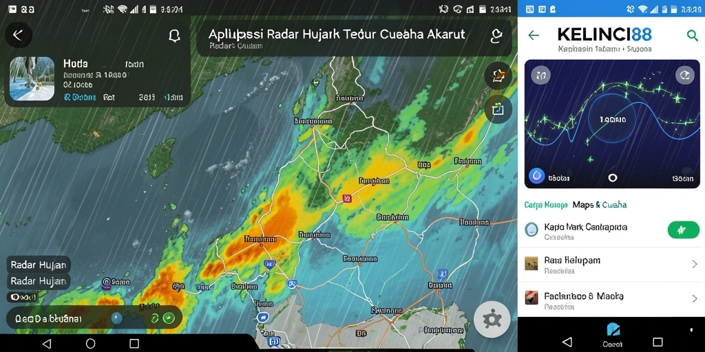 Antarmuka aplikasi KELINCI88 menampilkan radar hujan dengan jelas dan informatif.