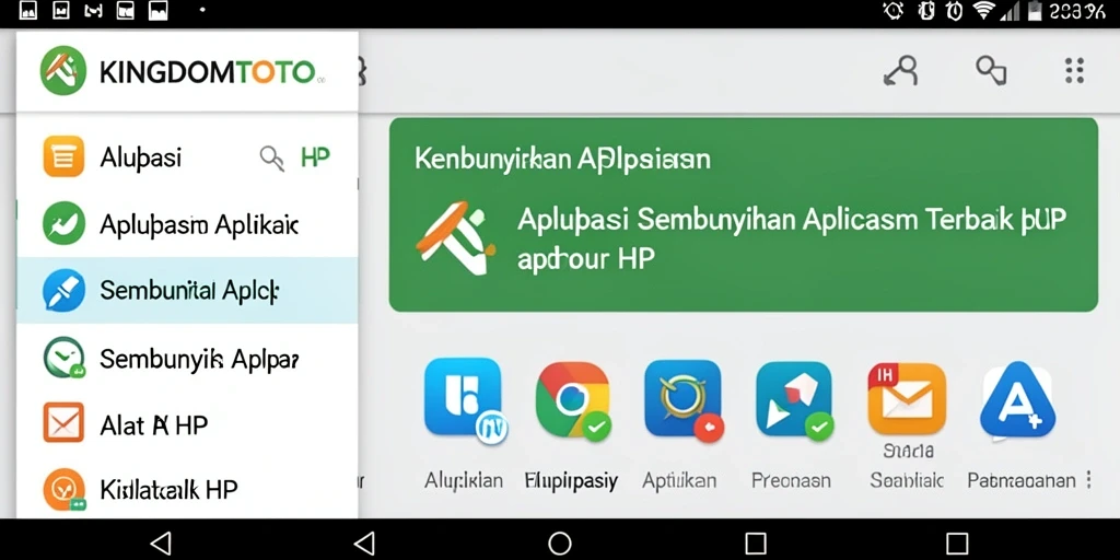 Antarmuka <strong>KINGDOMTOTO</strong> saat menyembunyikan aplikasi dengan keamanan tinggi.