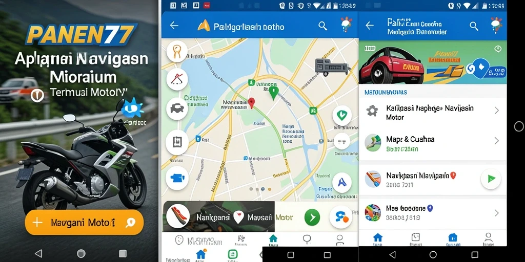 Tampilan antarmuka aplikasi PANEN77 untuk navigasi motor.