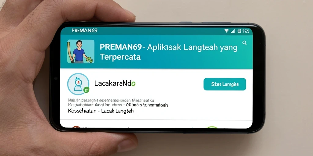 Tampilan antarmuka aplikasi PREMAN69 yang menampilkan fitur Lacak Langkah.
