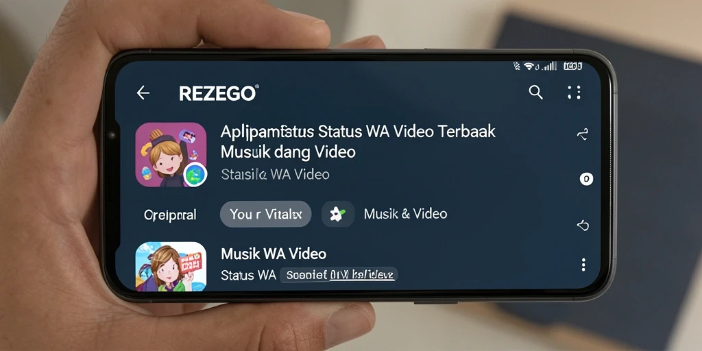 Tampilan antarmuka REZEGO yang memudahkan pengguna untuk mengedit status video.