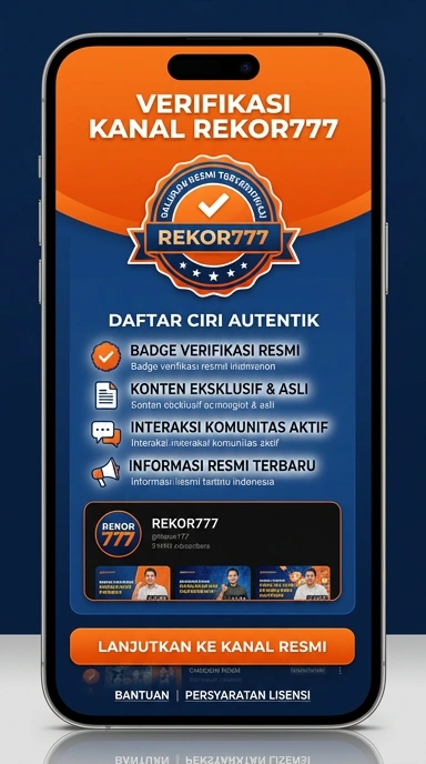 Tampilan kanal resmi rekor777